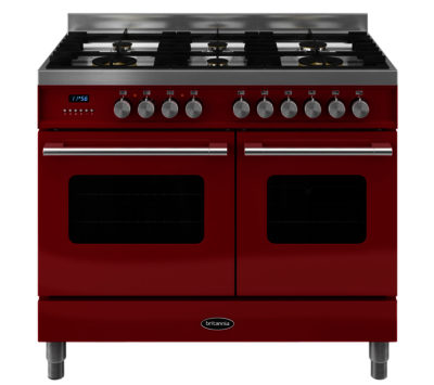 BRITANNIA  Delphi RC10TGDERED Dual Fuel Range Cooker - Red